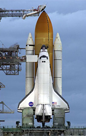 The gaseous oxygen vent arm and orbiter access arm